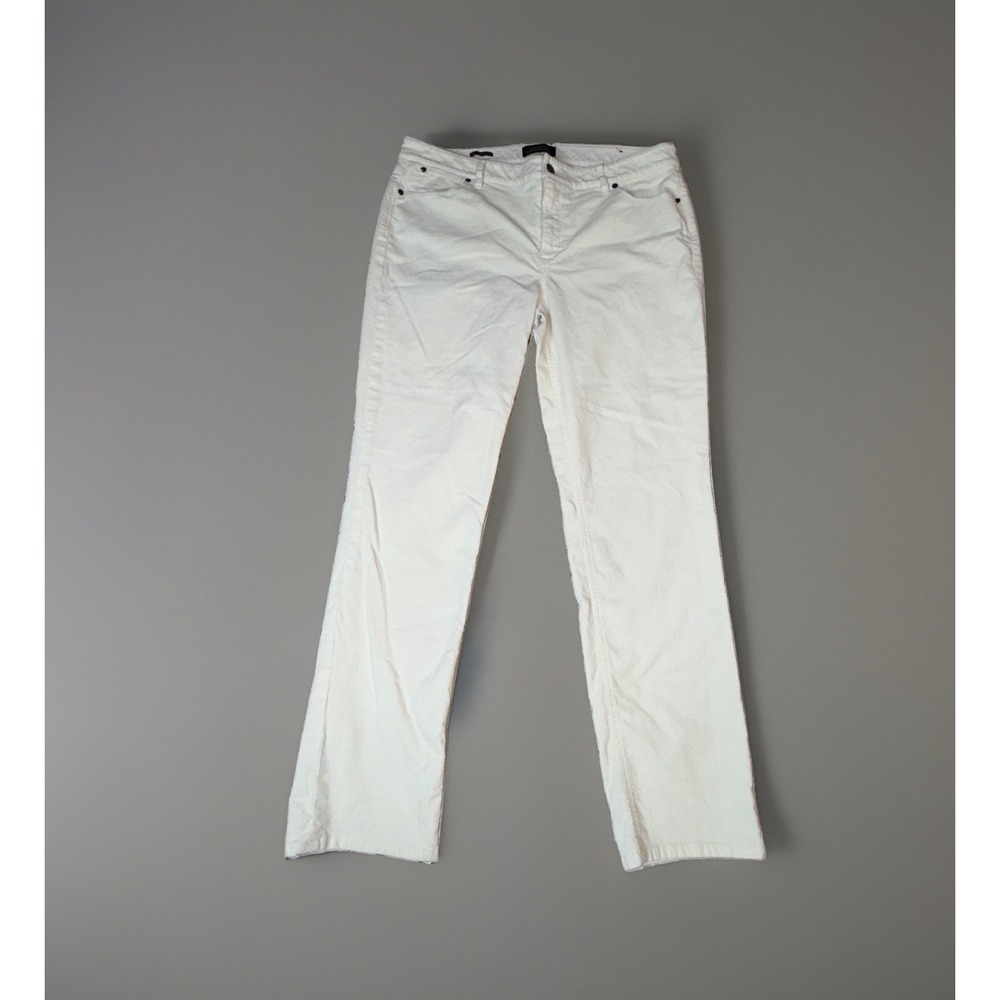 Talbots Mid Rise Straight Leg Flawless Five Pocket Corduroy Jeans Size 14 Ivory